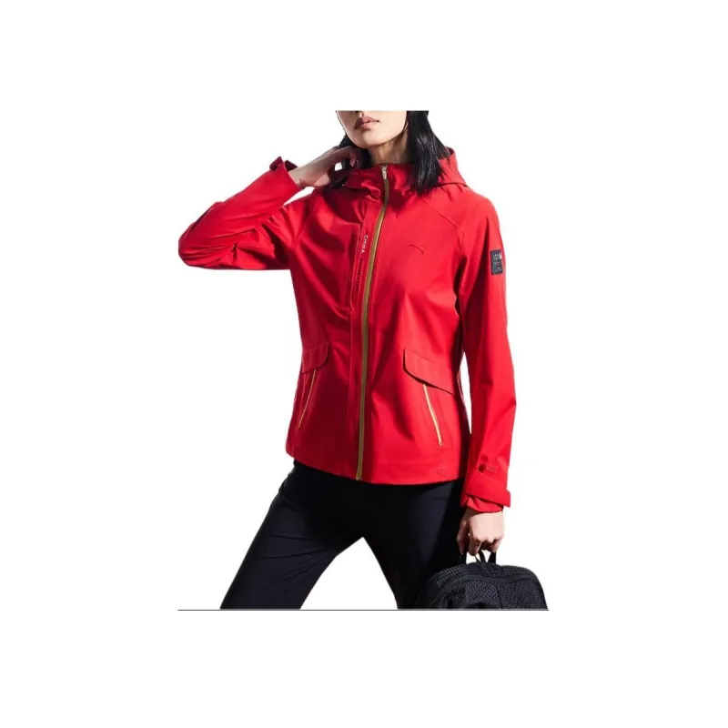 Anta Variety Training Collection Waterproof And Breathable Windproof Windbreaker Jacket Women's Classic Red-4