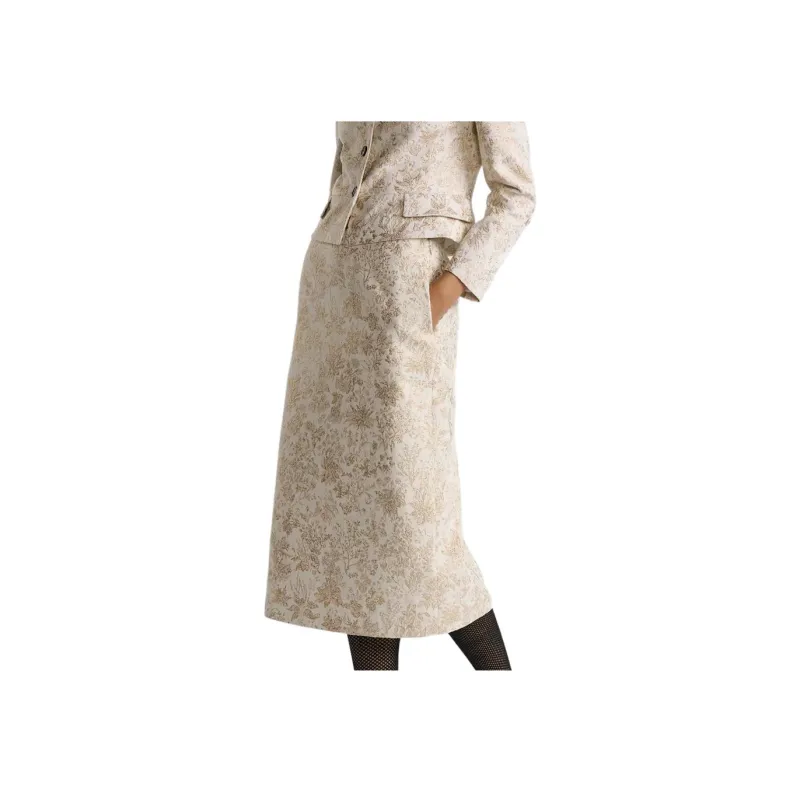DIOR Casual Long Skirts Women's Beige-4