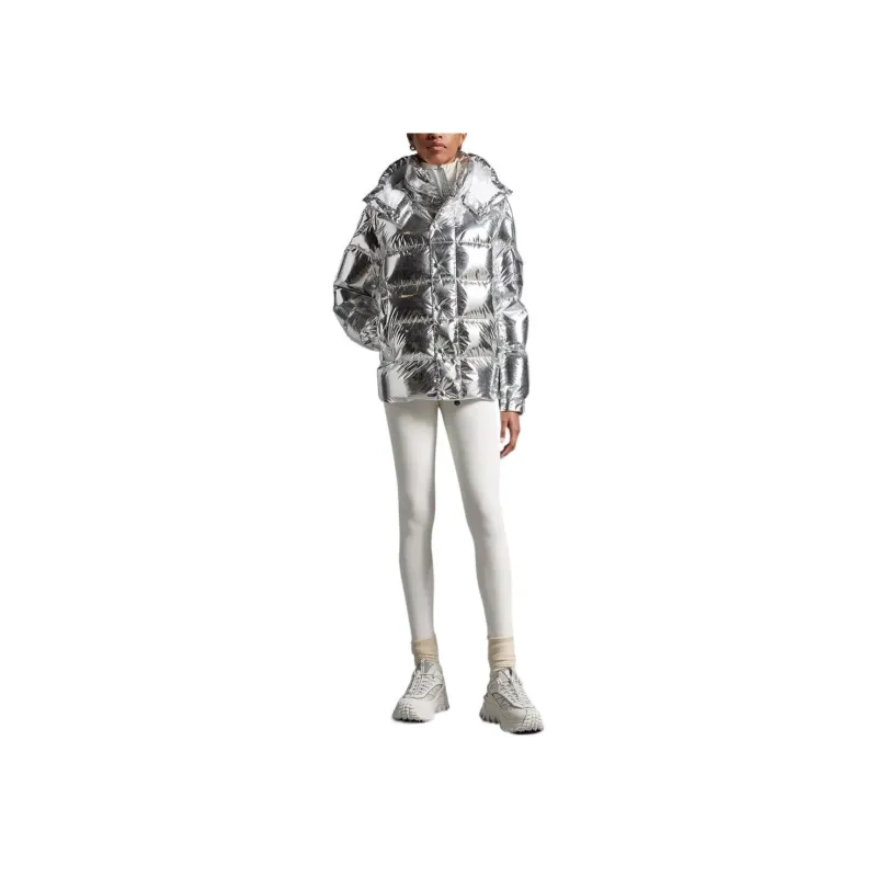 Moncler Women's Maya 70th Anniversary Special Edition Short Down Jacket Platinum-1