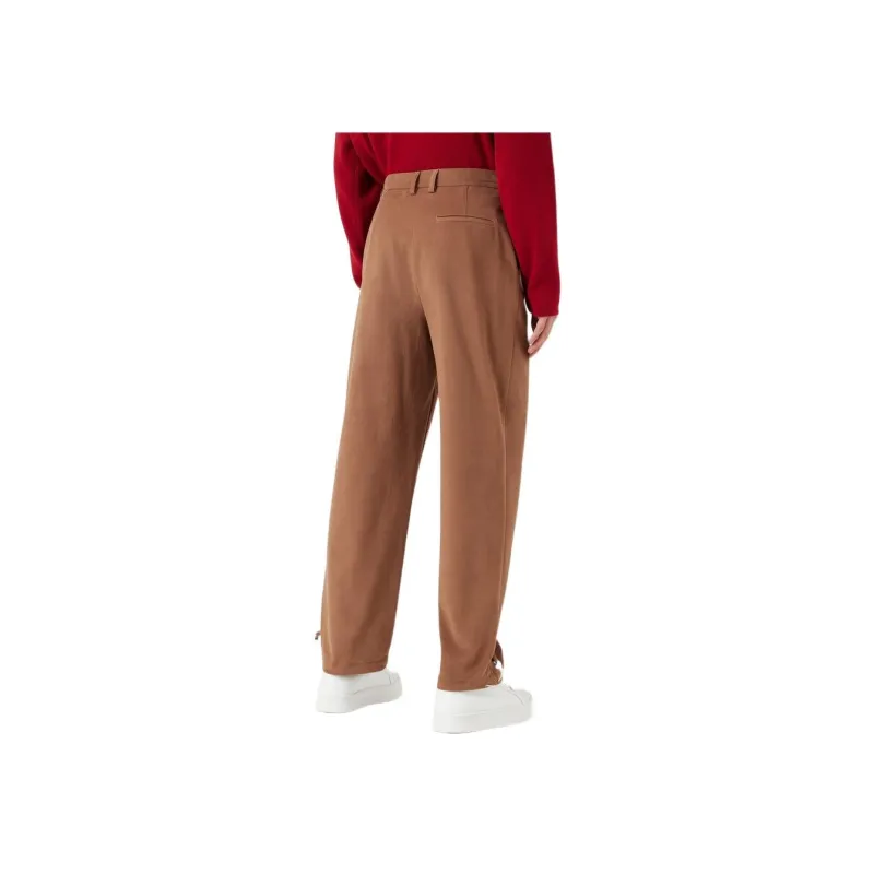 EMPORIO ARMANI Sustainable Collection Knitted Sweatpants Women's Khaki-2