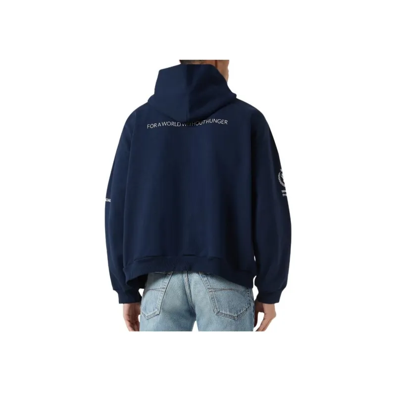 Balenciaga WFP Zip Up Medium Fit In Archetype Fleece Jackets Coats Regular Fit Unisex Dark Blue-3