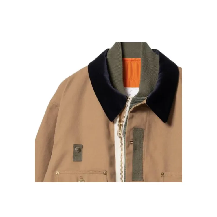 Sacai X Carhartt Wip Canvas MA-1 Michigan Jacket - POIZON