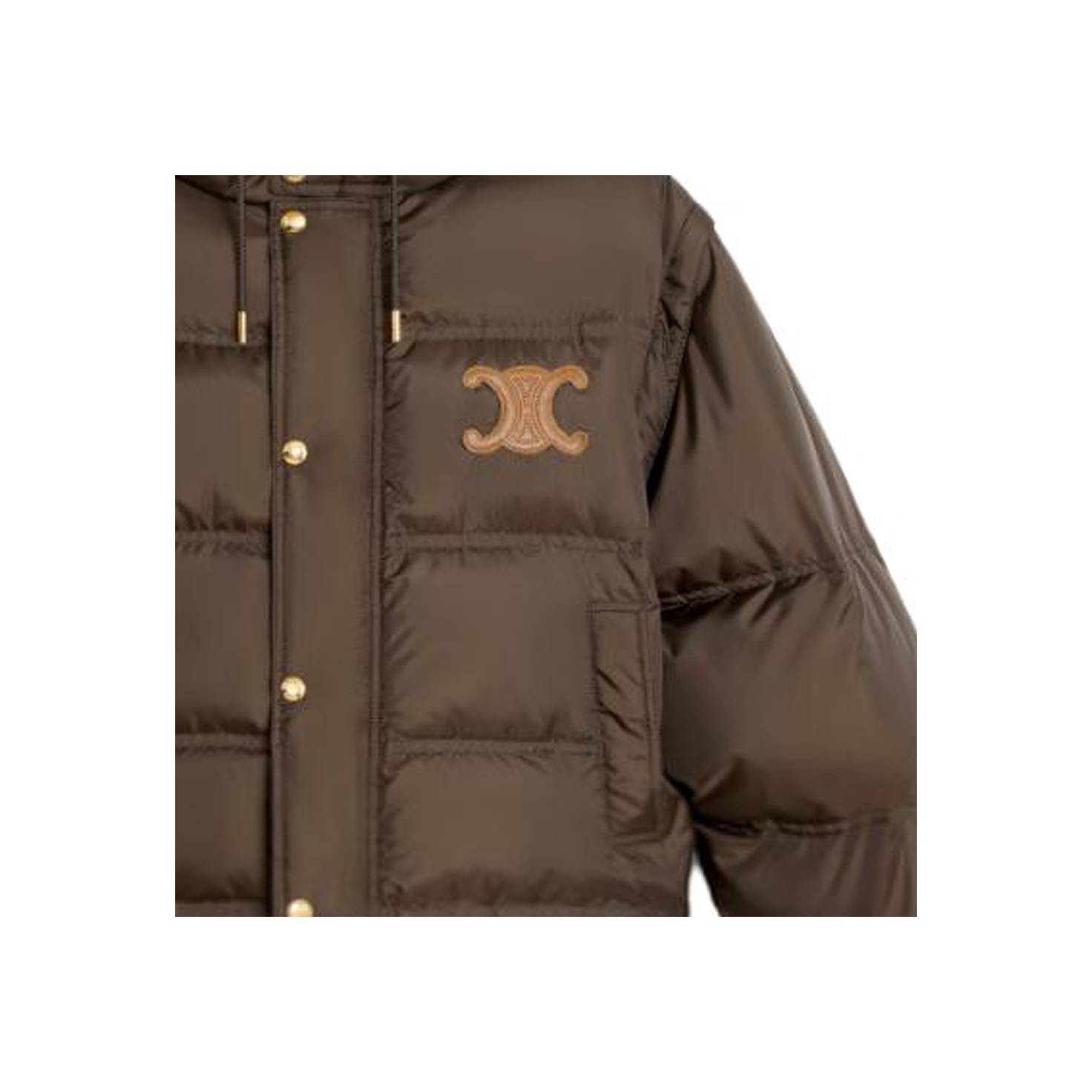 CELINE Triomphe Cropped Down Jacket in Lightweight Nylon