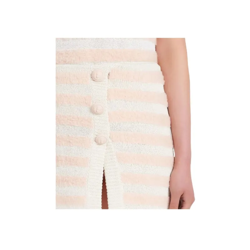 BALMAIN Short Striped Tweed Skirt-4
