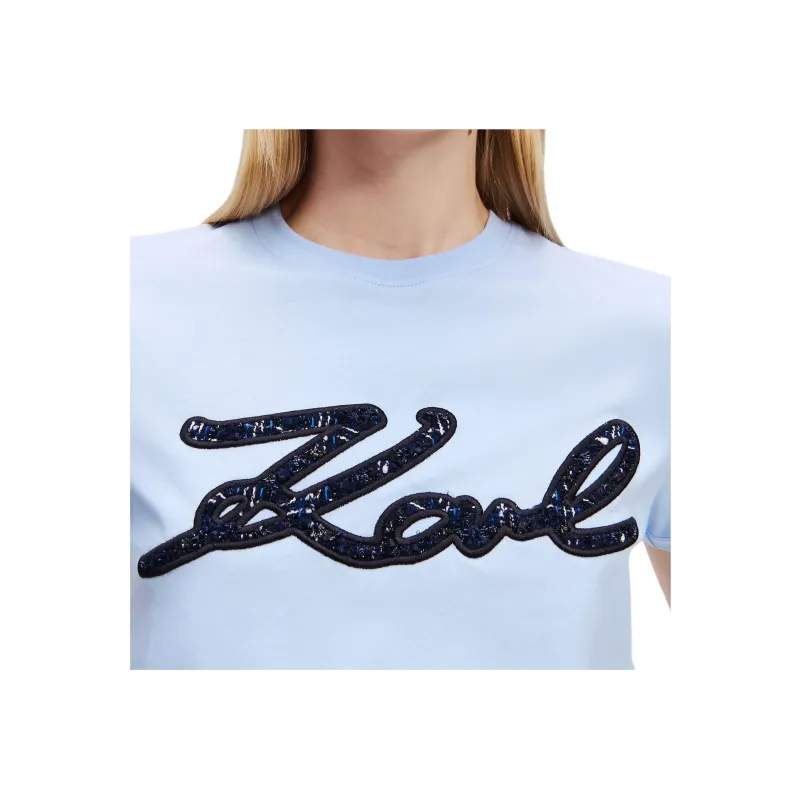 Karl Lagerfeld Bouclé detail T shirt-3
