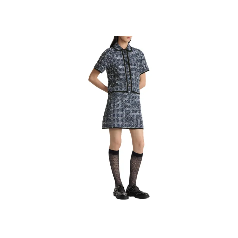 DIOR SS25 Casual Short Skirts Women's Blue White Mixed Color-2