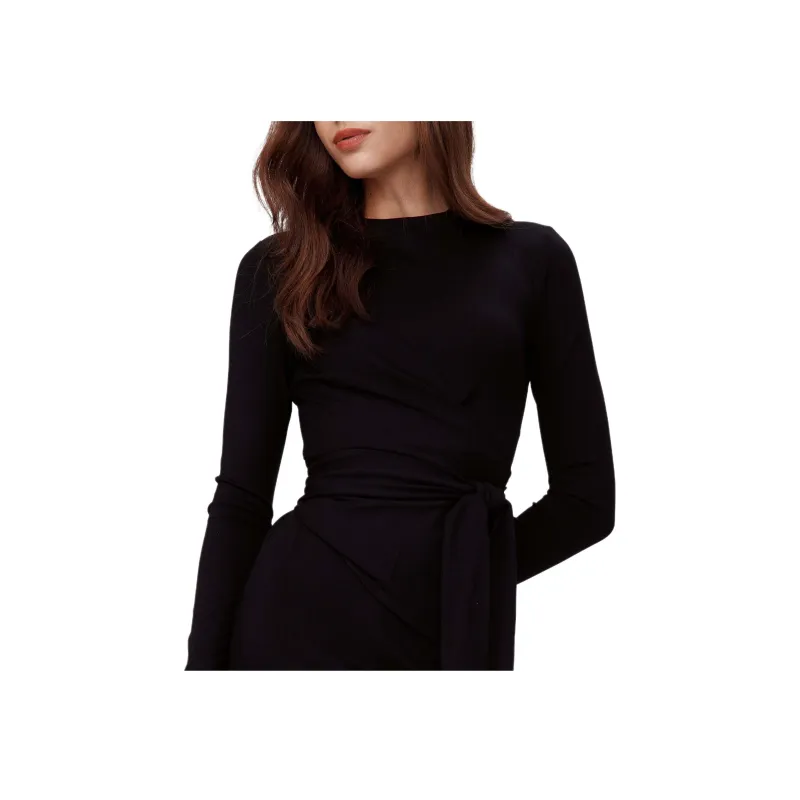 DVF Diane Von Furstenberg FW24 Long-Sleeved Dresses Women's Black-3
