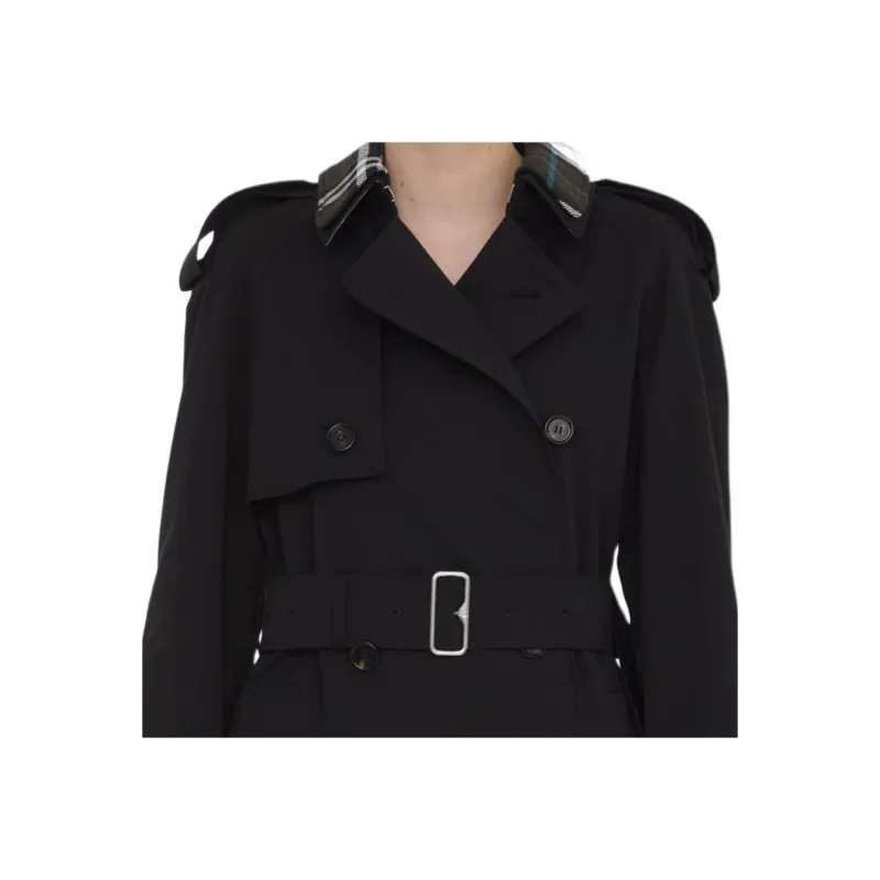 Burberry Double Breasted Belted Waist Coat-0
