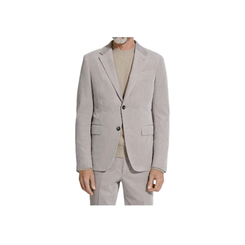 Zegna Cashco FW24 Business Suits Coats Men's Light Taupe-2