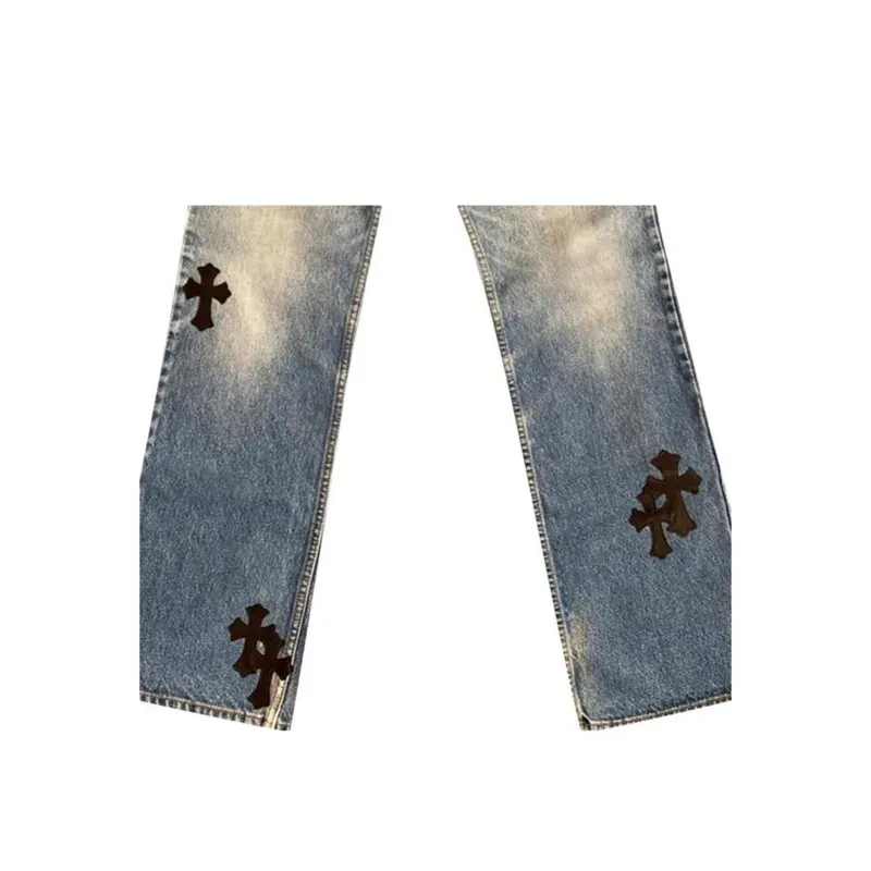 Chrome Hearts Jeans Men Blue-5