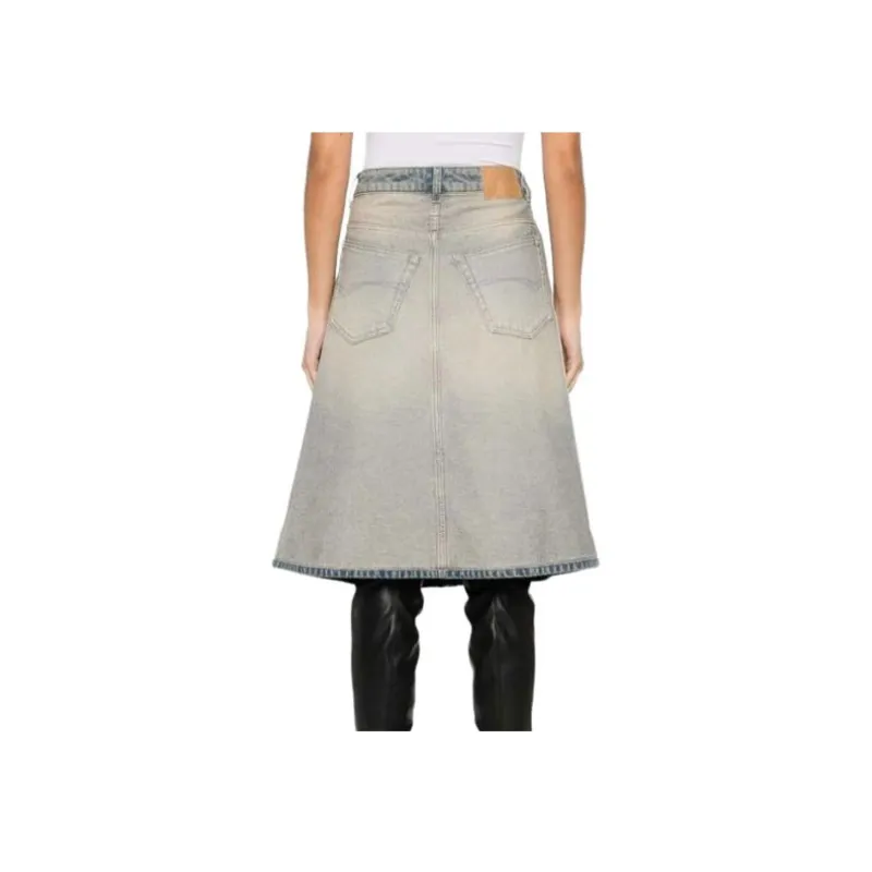 Balenciaga Vintage Effect Denim Midi Skirt-2