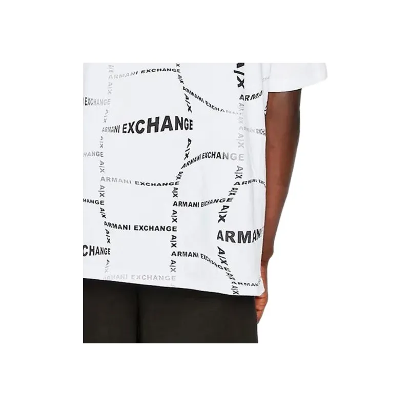 ARMANI EXCHANGEAE Letter Print Crew Neck Short Sleeved T Shirt T Shirt Men's White-4