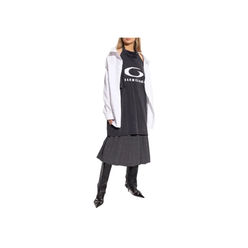 Balenciaga Pulled Halterneck T Shirt Dress-3