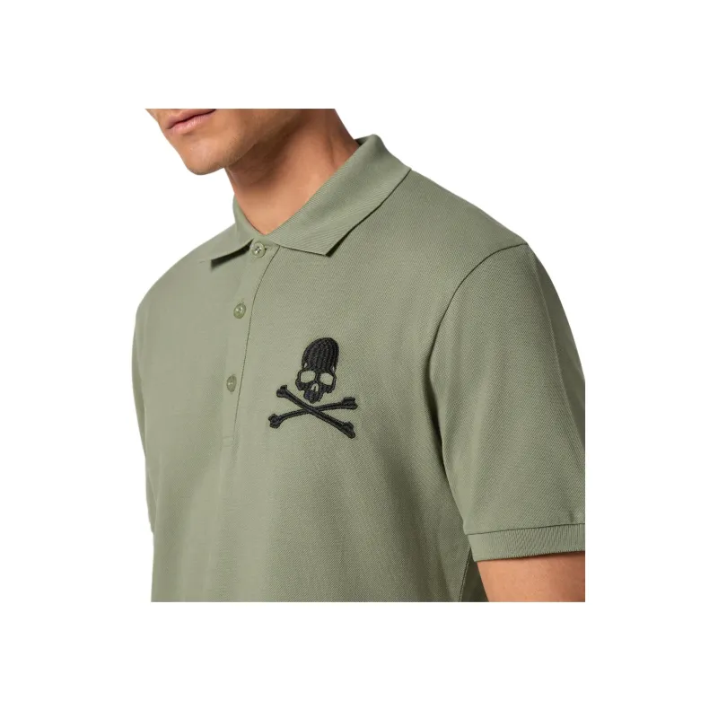 PHILIPP PLEIN Skull & Bones Embroidered Cotton Polo Shirt-2
