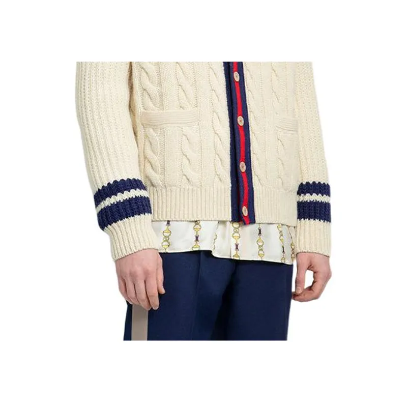 GUCCI V-Neck Cable-Knit Cardigan M - POIZON