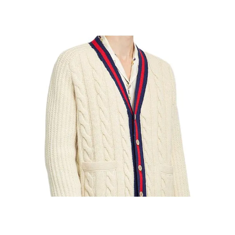 GUCCI V-Neck Cable-Knit Cardigan M - POIZON