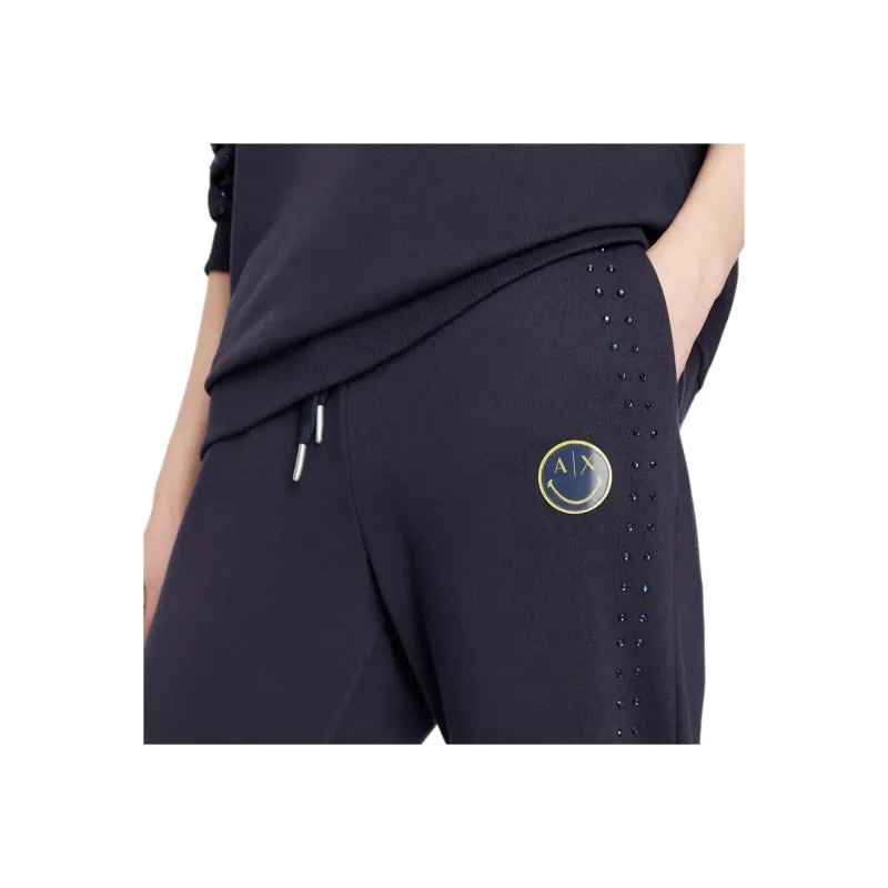 ARMANI EXCHANGEAE SS23 Knitted Sweatpants Women's Marine Blue-3