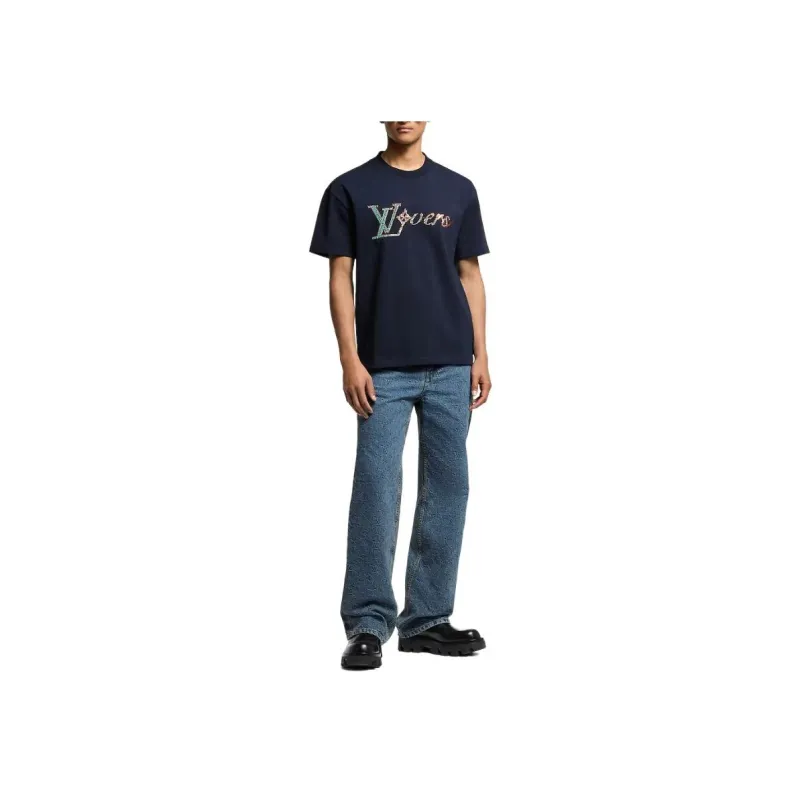 LOUIS VUITTON Lv Vers Embellished Short Sleeved T Shirt-3