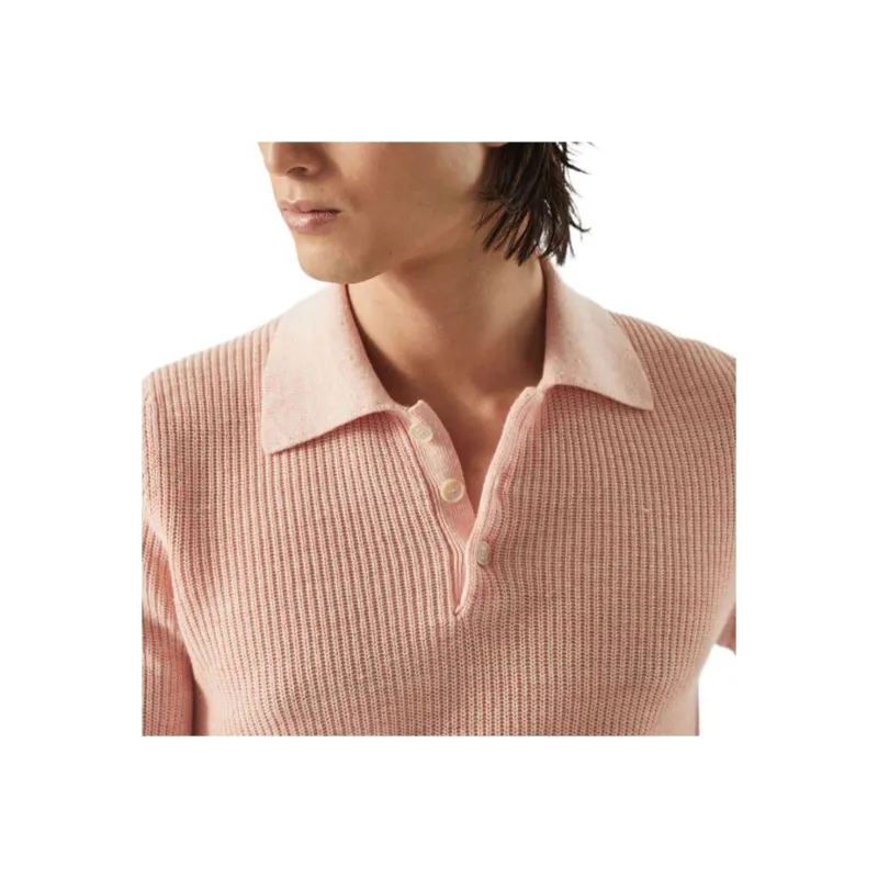 Brunello Cucinelli Half English Rib Knit Polo Shirt-5