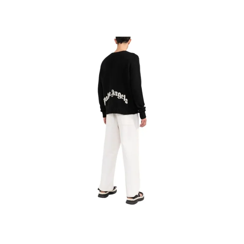 PALM ANGELS Curved logo Wool blend Jumper-3