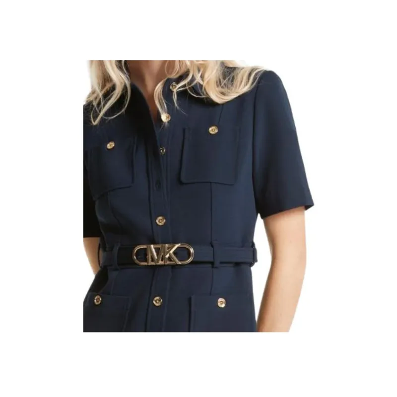 MICHAEL KORS MMK Short Sleeved Dress Women's Midnight Blue-4
