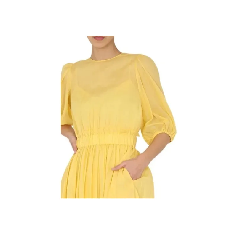 RED VALENTINO REDValentino Puff-Sleeved Midi Dress-5