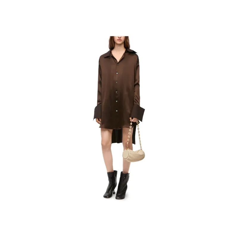 LOEWE Collared Button Up Shirt Dress-2