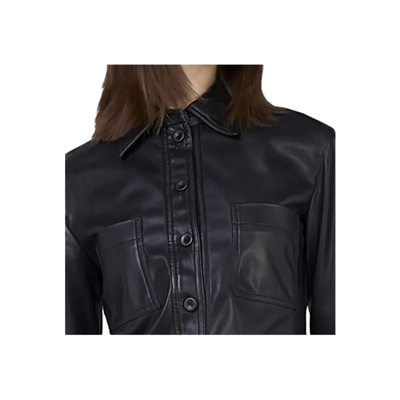 Stella McCartney Long Sleeved Leather Shirt-3