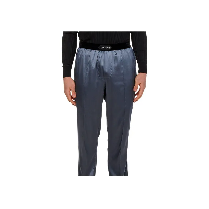 TOM FORD Logo Waistband Satin Pajama Trousers-3