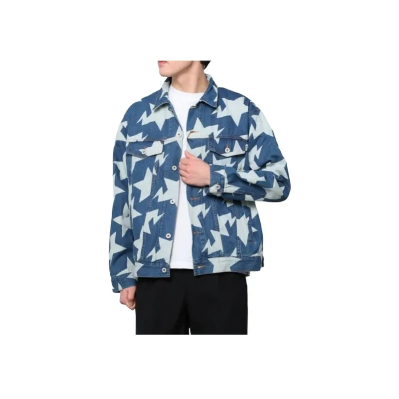 Bape Sta Pattern Loose Fit Denim Jacket-4