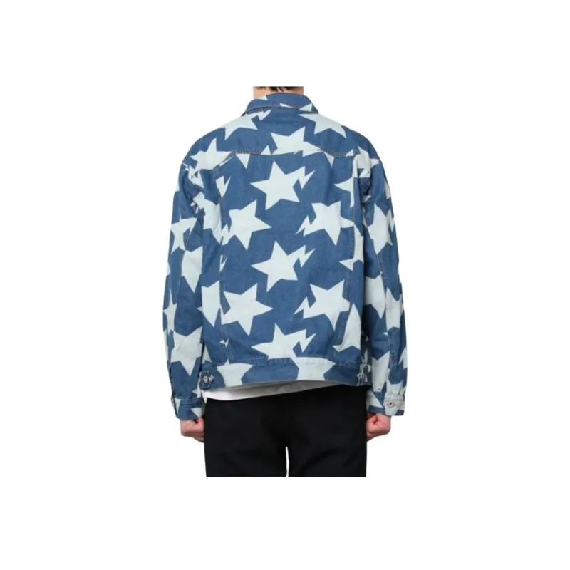 Bape Sta Pattern Loose Fit Denim Jacket-5