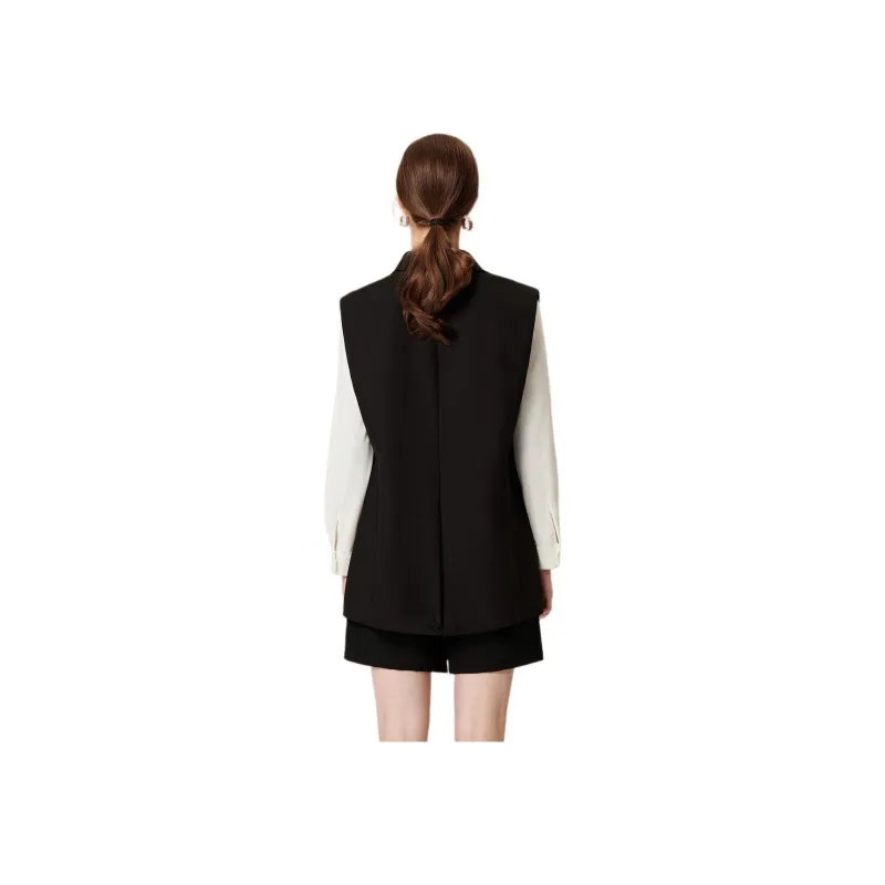 FENHONGMALI Vests Women's Black-0