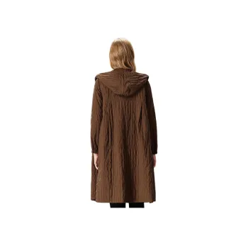 FENHONGMALI Trench Coat Women's Coffee