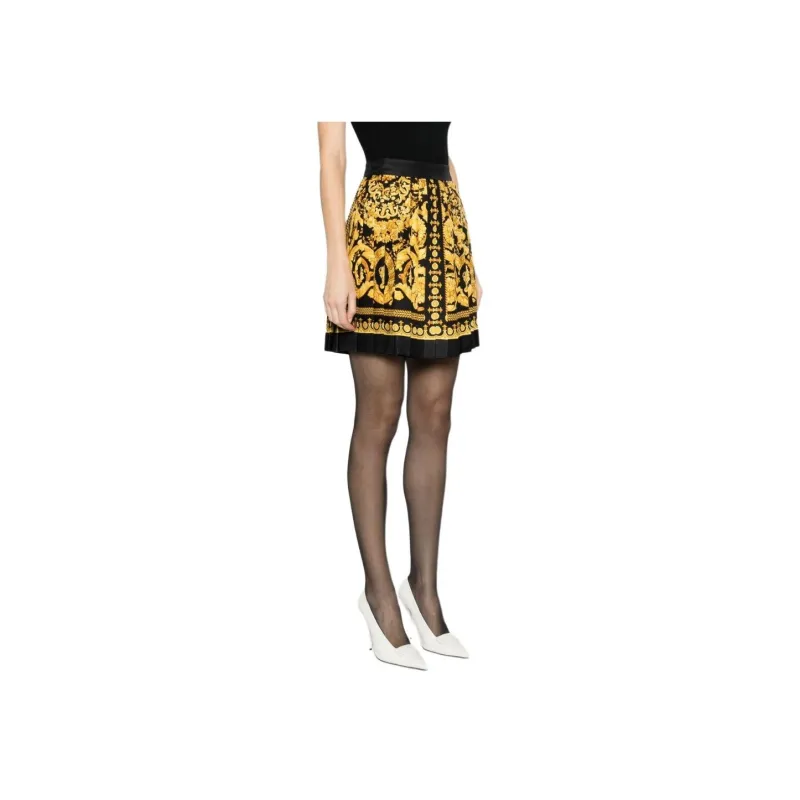 VERSACE Baroque Printed High Waist Skirt-4