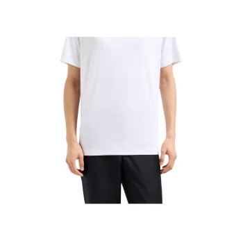 GIORGIO ARMANI Cotton interlock T shirt With Embroidered Logo