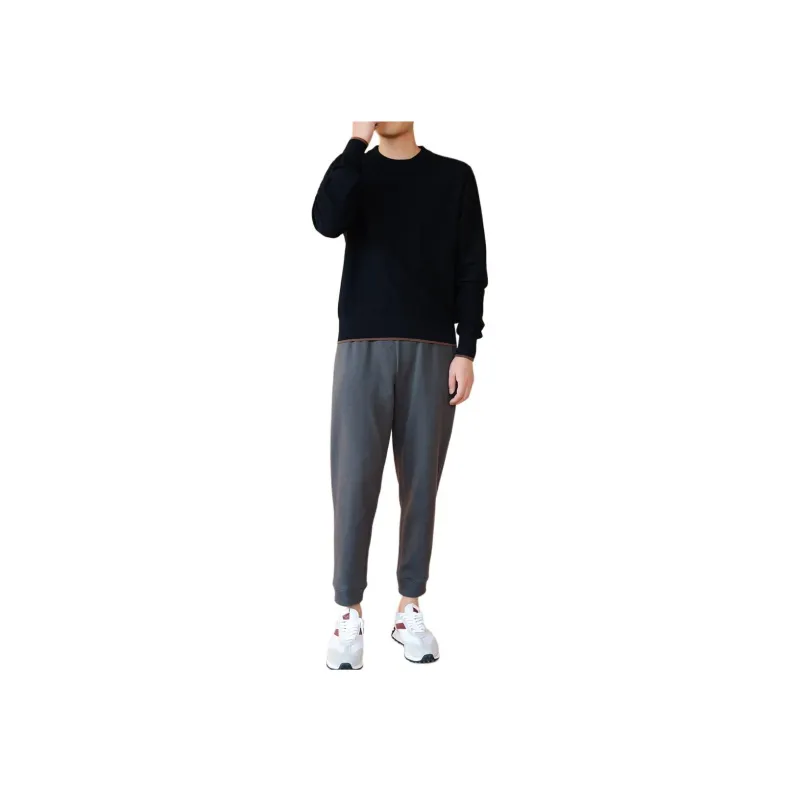 Hacikis Knitted Sports Pants Men's Dark Gray-1