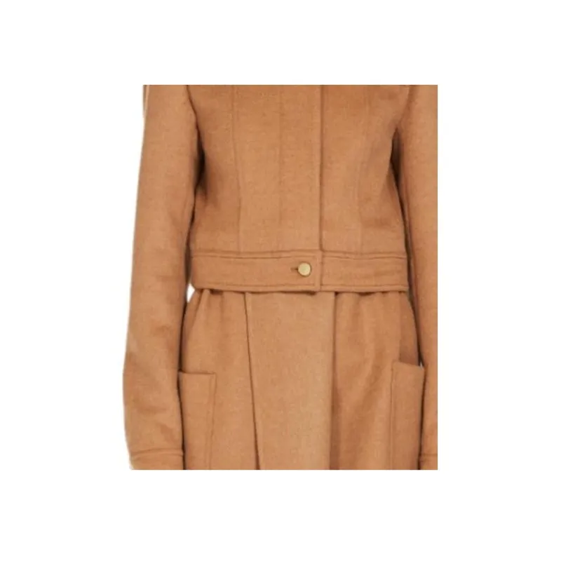 MaxMara Foglia Collection Camel Colour Biker Jacket Jackets Coats Women's Camel-5
