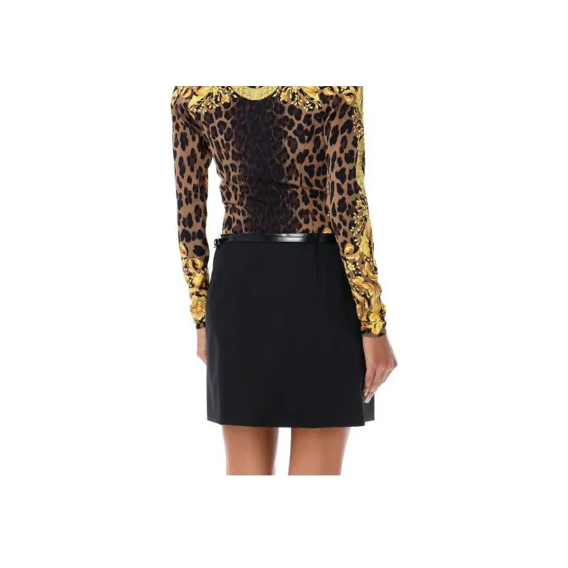 VERSACE Pattern Printed Draped Bodysuit-4