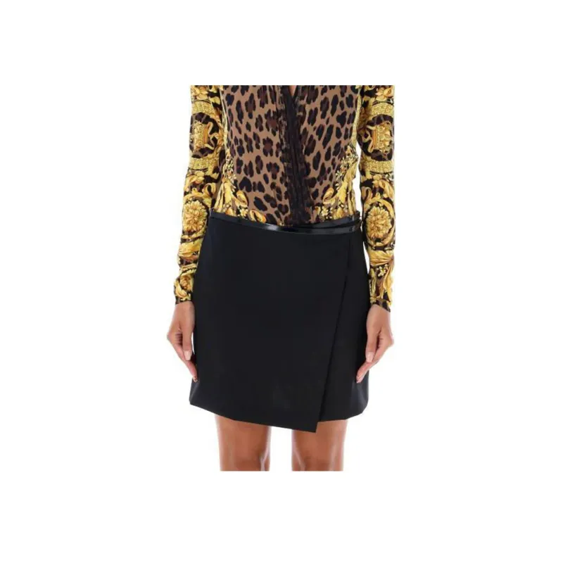 VERSACE Pattern Printed Draped Bodysuit-3
