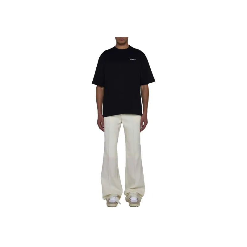 OFF WHITE Tattoo Arrow embroidery Cotton T shirt-2