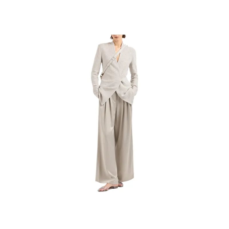 Emporio Armani Wide leg Viscose And Cupro Trousers-2