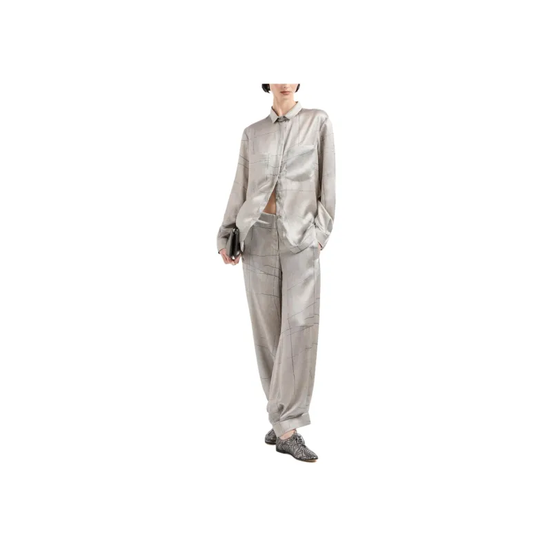 GIORGIO ARMANI Printed Silk Trousers-1