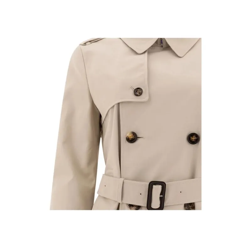 Burberry Double Breasted Belted Short Coat-6