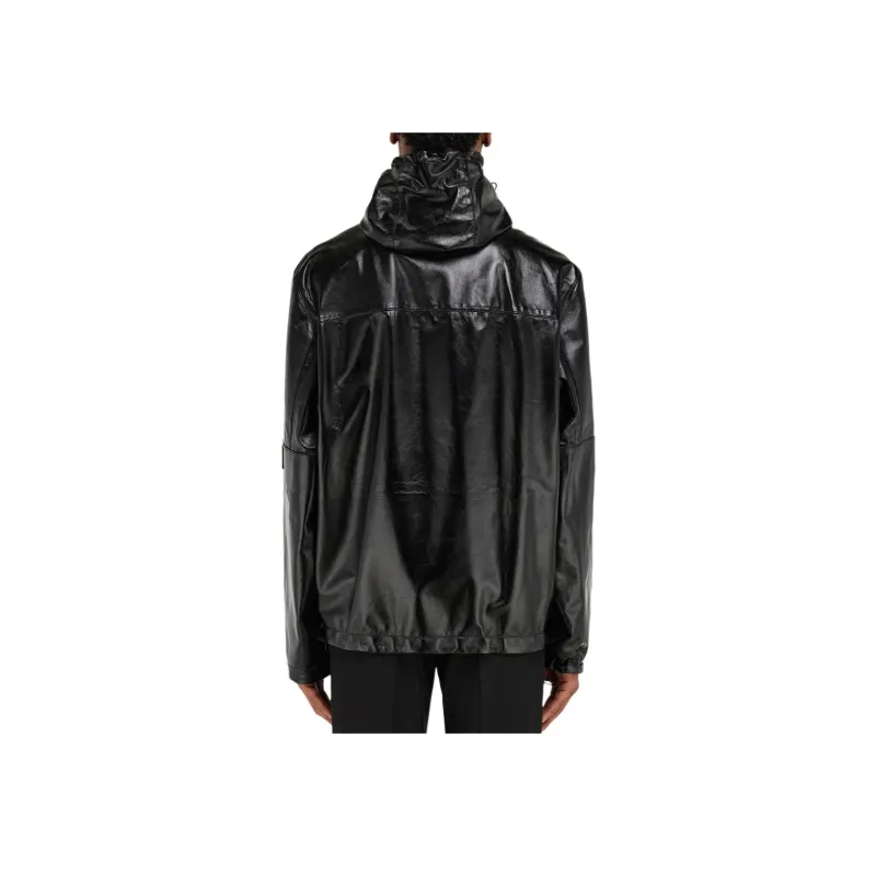 FERRAGAMO Leather Jacket Men's Black-3