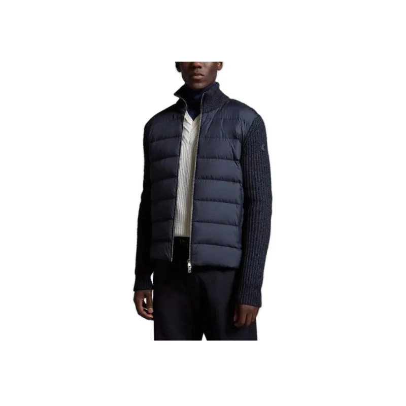 Moncler Zip-Up Logo Patch Padded Cardigan-2