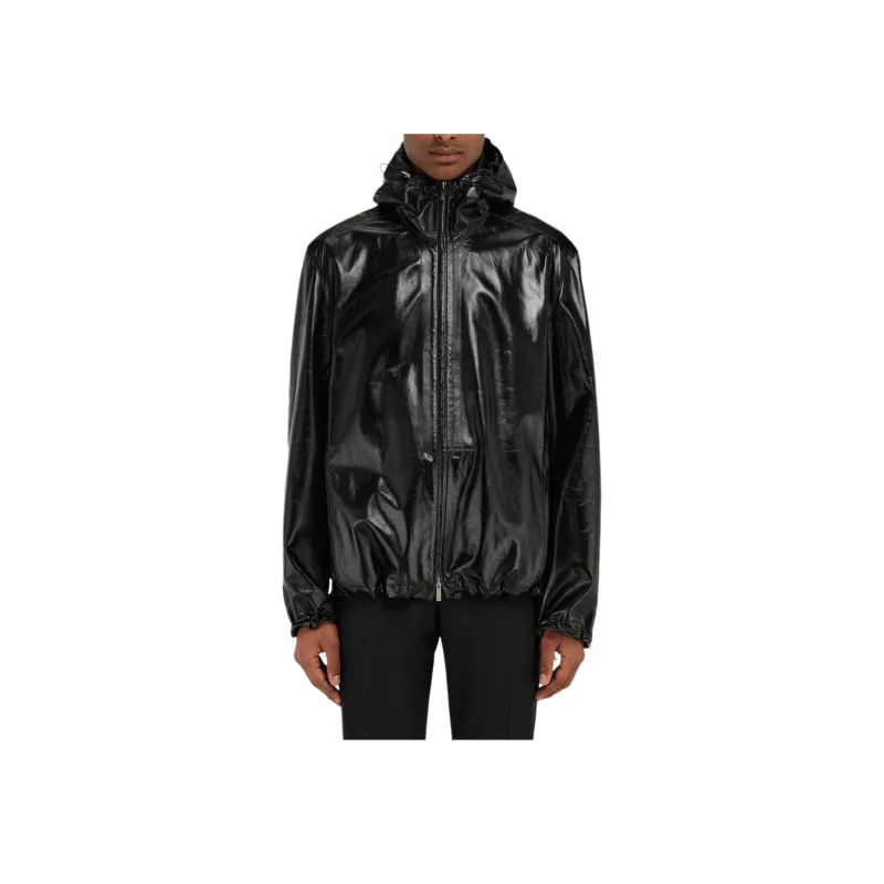 FERRAGAMO Leather Jacket Men's Black-2