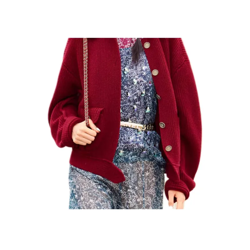 CHANEL Knitwear Women's Burgundy-2
