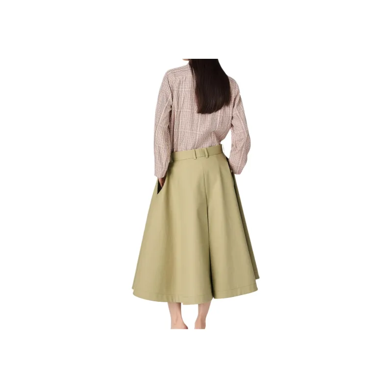 Bottega Veneta Pleated Midi Skirt 'Travertine'-1