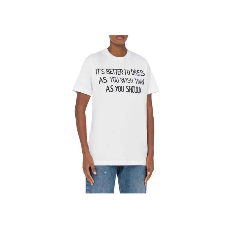 MOSCHINO Slogan Printed Crewneck T Shirt-1