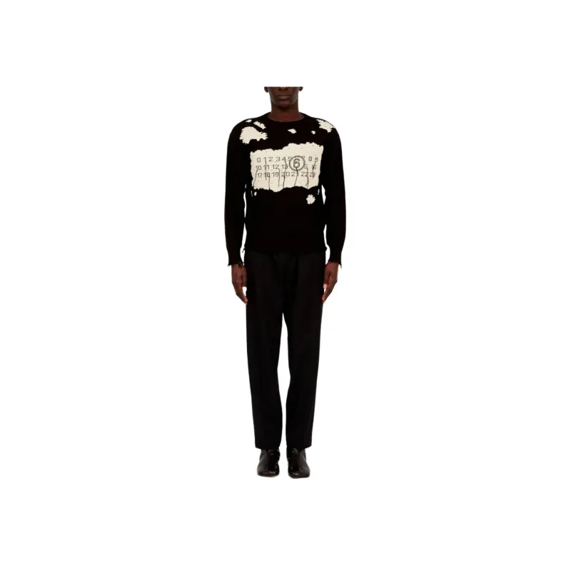 MM6 Maison Margiela Numbers Motif Crewneck Knitted Jumper-1